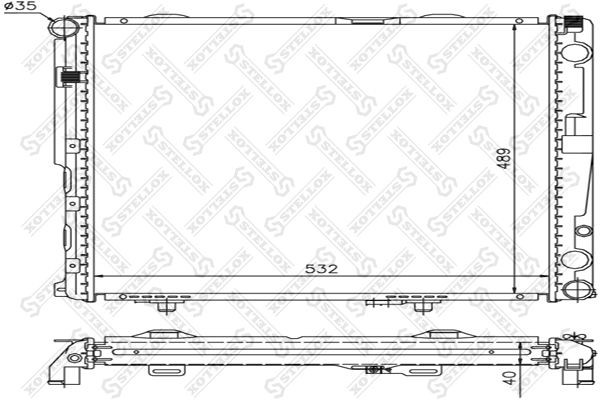 радиатор системы охлаждения!\ MB T124 2.0-3.0D/2.5TD 93-96 10-25905-SX STELLOX