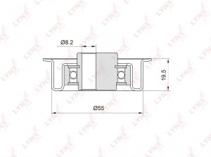 ролик натяжной ремня ГРМ!\ Mitsubishi Galant/Pajero 1.8-2.0D 88-95 PB-1035 LYNXAUTO