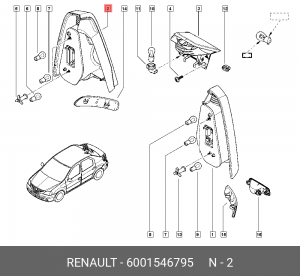 фонарь задний правый!\ Renault Logan 04-08 6001546795 RENAULT
