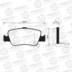 Колодки тормозные дисковые Avantech задние  (противоскрипная пластина в компл.) AV823 AVANTECH
