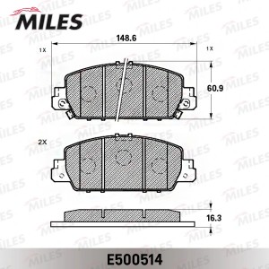 Колодки тормозные передние (Смесь CERAMIC серия PRO) HONDA ACCORD 14- (TRW GDB36 E500514 MILES