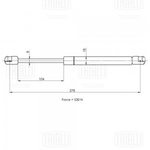 Упор газовый (амортизатор) VW Bora (98-)/Passat (97-)/Passat (00-) (крышки багаж GS1801 TRIALLI