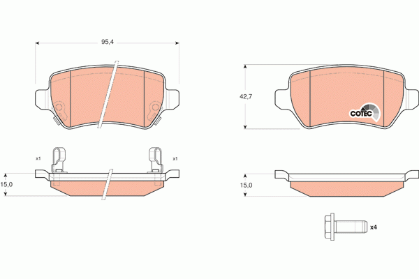 Колодки задние OPEL ASTRA G, H GDB1515 GDB1515 TRW