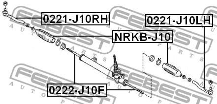Тяга рулевая 0222-J10F 0222-J10F FEBEST