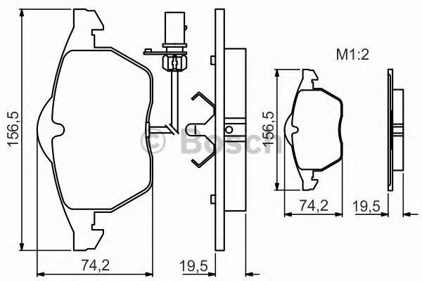 AUDI A4 95>/ A6 97>/ PASSAT B6 156.3x74x20.3ММ/ ATE / с датчиком 0 986 495 232 BOSCH