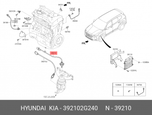 Датчик кислорода HYUNDAI Elantra (17-19),Santa Fe (14-18) OE 392102G240 HYUNDAI KIA