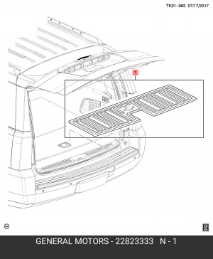 Коврик багажника CHEVROLET Tahoe (14-) OE 22823333 GENERAL MOTORS