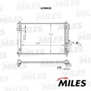 Радиатор (механическая сборка) CHEVROLET AVEO 1.2/1.4/1.6 09- (NISSENS 61687) AC ACRM028 MILES