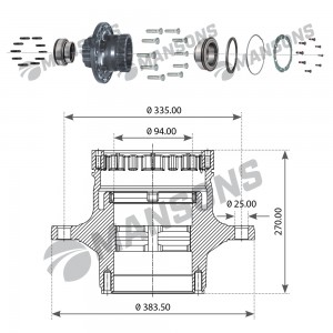 Ступица RENAULT Premium задняя (с подшипником,шпильками) MANSONS 900.464 MANSONS