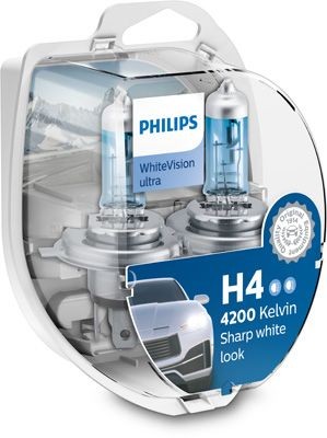 Лампа набор 12V H4 60/55W+W5W/T105 P43t-38 4200K бокс (2шт.+2шт.) White Vision U 12342WVUSM PHILIPS