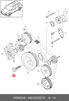 БОЛТ 94810220210 94810220210 PORSCHE