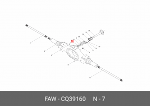 Гайка проходного вала FAW 2011г. CQ39160 CQ39160 FAW