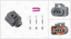 Разъём 3х контактный К-тация: 3-pin, 3 уплотнения, фиксатор 7745337 TE PARTS