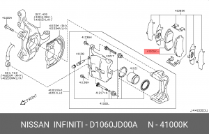 колодки дисковые! передние\ Nissan Qashqai all 07> /X-trail 07> D1060-JD00A NISSAN