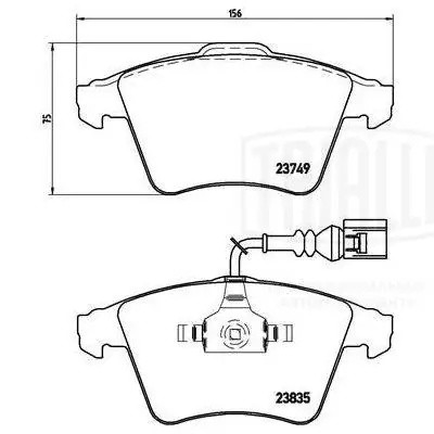 Колодки торм. для а м VW Touareg (02-) т с Ate диск. перед. (PF 4374) PF 4374 TRIALLI