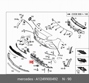 заклепка распорная A1249900492 MERCEDES BENZ