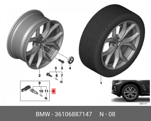 Датчик давления в шине BMW 36 10 6 887 147 36 10 6 887 147 BMW