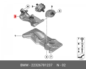 Кронштейн BMW 5 (F10,F11) КПП OE 22 32 6 781 237 BMW