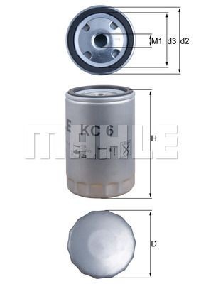Фильтр топливный KC6 KC6 MAHLE KNECHT