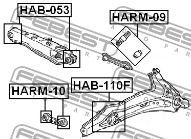 Сайлентблок HAB-110F HAB-110F FEBEST