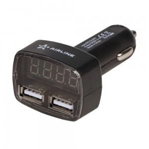 Вольтметр + 2USB 3,1A в прикуриватель 12-24В  AVM-D-02 AVM-D-02 AIRLINE
