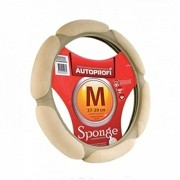 Оплетка руля (M) 37-39см бежевая алькантара 6 подушек AUTOPROFI SP5026BEM AUTOPROFI