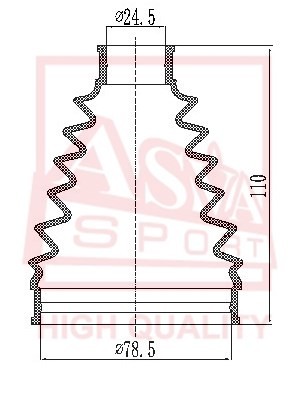 ПЫЛЬНИК ШРУС OB (24x79x107) КОМПЛЕКТ 12 ASBTTD1 ASBT-TD1 ASVA