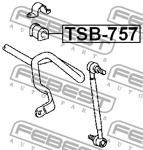 Втулка стабилизатора TOYOTA COROLLA/FIELDER CE121,NZE12,ZZE12 2000.08-2006.09 TS TSB-757 FEBEST