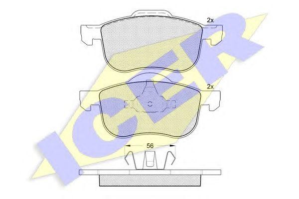 181297 колодки дисковые передние!\ Volvo S8098>/V70/S60 00>/C70 00-02/XC70 2.5D5 181297 ICER