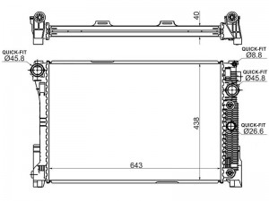 Радиатор MERCEDES C-CLASS W204 07-/E-CLASS W212 10-/CLS-CLASS W218 11-/X204 GLK  MB000907D SAT