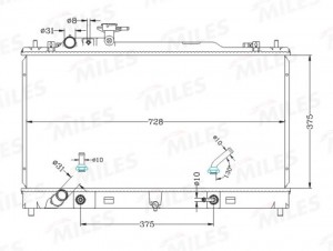 Радиатор (паяный) MAZDA 6 (05- ) 1.8/2.0 AT ACRB473 ACRB473 MILES