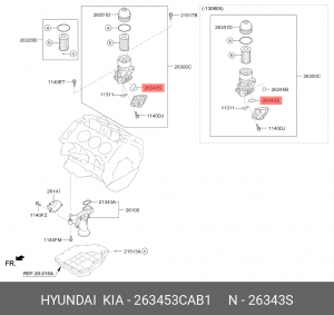 УПЛОТНИТЕЛЬНОЕ КОЛЬЦО МАСЛЯНОГО ФИЛЬТРА 26345-3CAB1 263453CAB1 HYUNDAI KIA