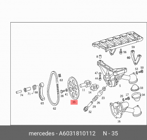 Приводное колесо A6031810112 A6031810112 MERCEDES BENZ
