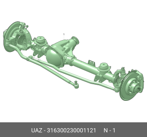Мост передний УАЗ-3163 Патриот (под ГУР DELPHI,без АБС,пер.отношение 4.111) в сб 316300230001121 UAZ UAZ
