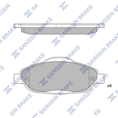 Колодки тормозные PEUGEOT 308 07-/3008 09- передние SP1804 SP1804 SANGSIN