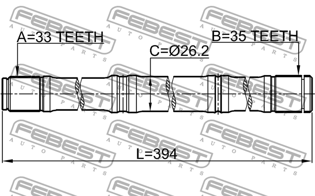 Полуось левая NISSAN QASHQAI J10E 2006-2013 0212-MR20MT4WDLH 0212MR20MT4WDLH FEBEST