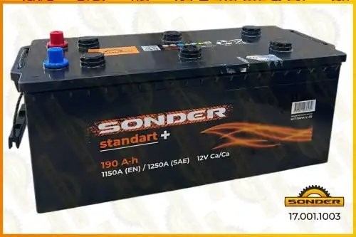 Аккумулятор Standart+ 190Ah 1150А + слева 510x218x225 170011003 SONDER