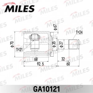 ШРУС внутренний LADA Vesta 15- (КПП VAZ 21807) GA10121 GA10121 MILES