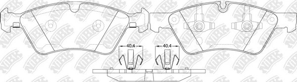 Колодки передние (MB W164 (ML)/X164 (GL)/W211/W251 04) (с датчиком) PN0500W PN0500W NIBK