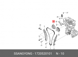 Шестерня SSANGYONG Actyon (12-) (G20D) распредвала выпускной OE 1720520101 SSANG YONG