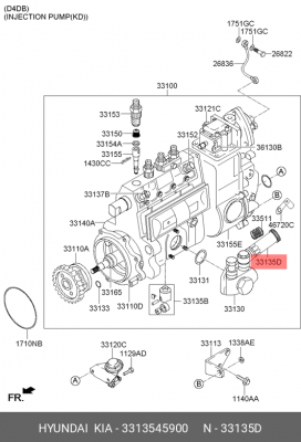 Насос топливный HYUNDAI HD65,72,78,County дв.D4AL,D4DB механический OE 3313545900 HYUNDAI KIA