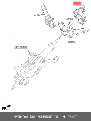 Кольцо HYUNDAI Elantra (11-) колеса рулевого контактное OE 934903S110 HYUNDAI KIA
