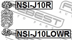 Проставка задн пружины нижняя NISSAN X-TRAIL T31 2007-2013 NSI-J10LOWR NSI-J10LOWR FEBEST
