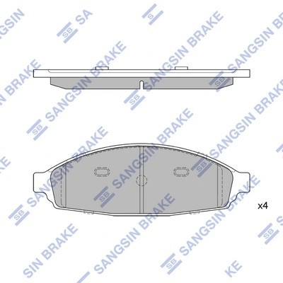 Колодки тормозные FORD Crown Victoria передние (4шт.) SANGSIN SP1334 SANGSIN