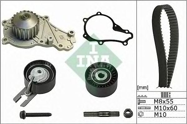 Комплект ГРМ с насосом PEUGEOT BIPPER TEPEE 1.4HDi 530023930 530 0239 30 INA