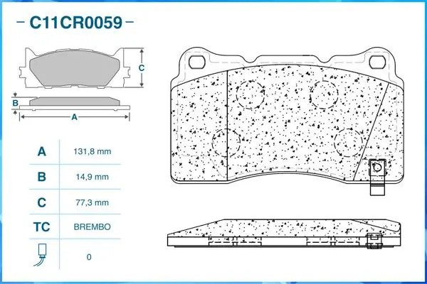 Тормозные колодки передние Low Metallic C11CR0059 C11CR0059 CWORKS