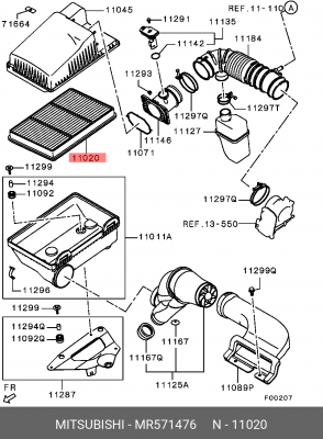 ФИЛЬТР ВОЗДУШНЫЙ MR571476 MR571476 MITSUBISHI