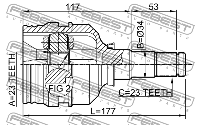 ШРУС 0111-ZZE120 0111-ZZE120 FEBEST