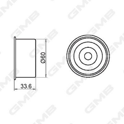 Ролик ГРМ опорный Hyundai Sonata (EF), Santa FE I (SM), Trajet 2.0 (98-15) GT100 GT10061 GMB