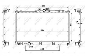 Радиатор двигателя (Al) MITSUBISHI Lancer 1.6 01- 53779 53779 NRF
